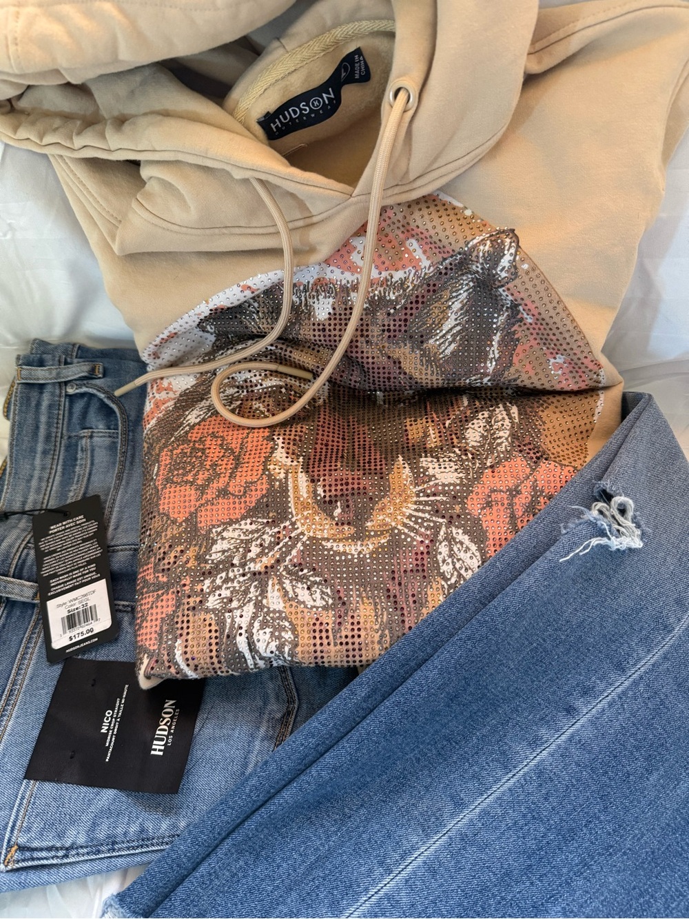Hudson hoodie and jeans lot